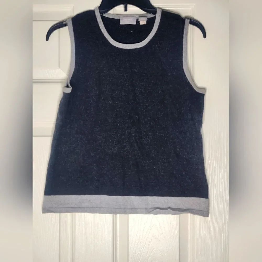 Old Navy M Black Gray Knitt WOOL Blend Women’s Vest